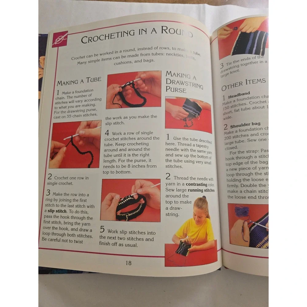 Vintage 1994 Arts & Crafts Knitting and Crochet Susie O'Reilly Hardcover Book